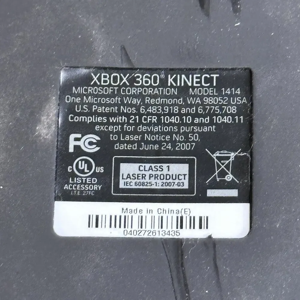 Microsoft Xbox 360 Kinect 1414 Black Wired Motion Sensor Bar Camera NOT TESTED